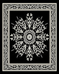 Classic Black White Floral Mandala Rug