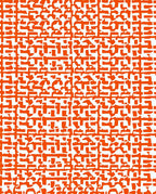 Abstract Orange Geometric Pattern Rug