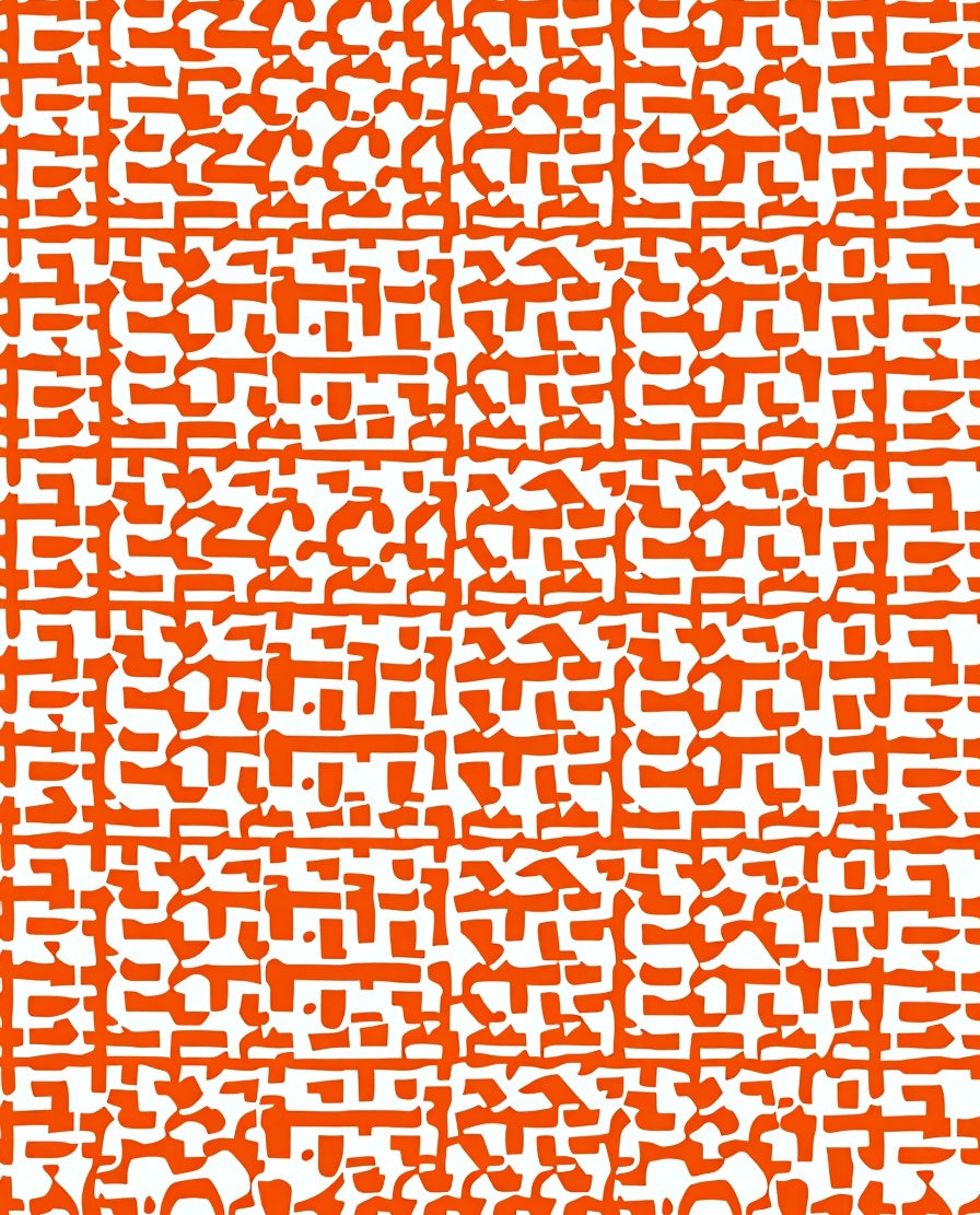 Abstract Orange Geometric Pattern Rug