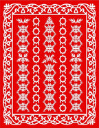 Red White Intricate Floral Pattern Rug