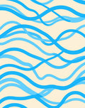 Flowing Blue Wave Pattern Rug