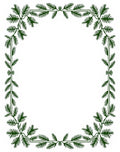Green Pine Branch Elegant Border Rug
