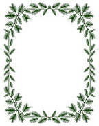Green Pine Branch Elegant Border Rug