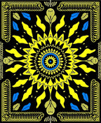 Radiant Sunburst Abstract Mandala Design Rug