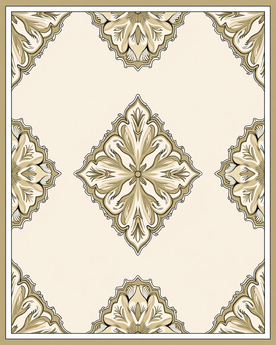 Elegant Floral Patterned Antique Design Rug