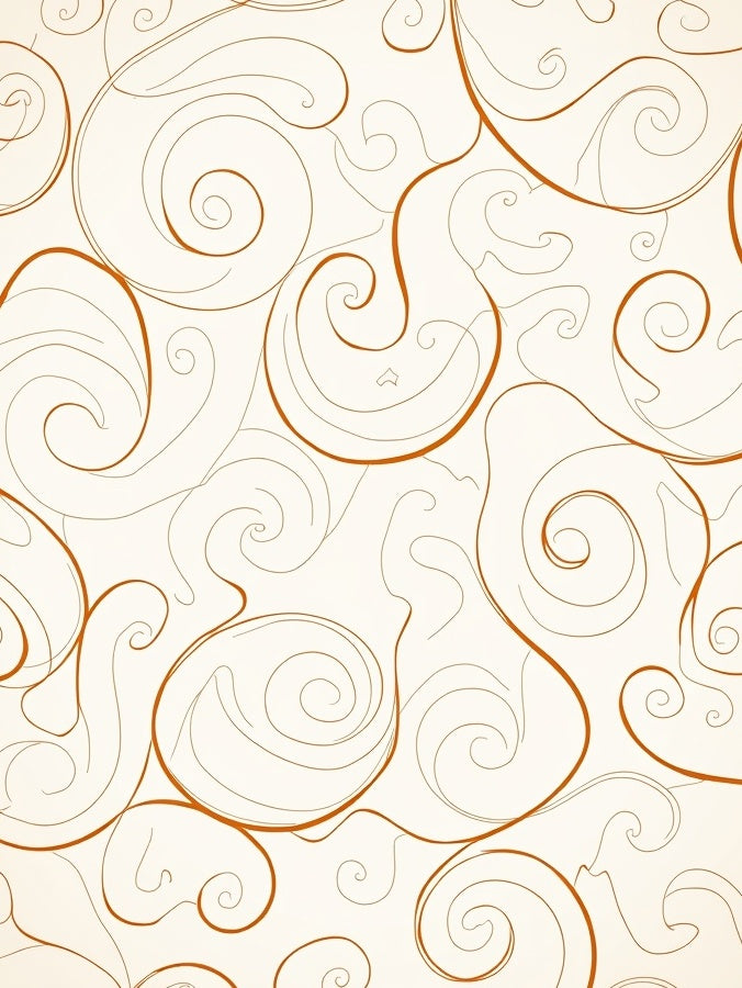 Classic Swirl Patterned Copper Lines Rug