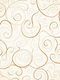 Classic Swirl Patterned Copper Lines Rug