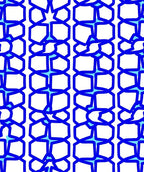 Interlocking Geometric Blue Pattern Rug