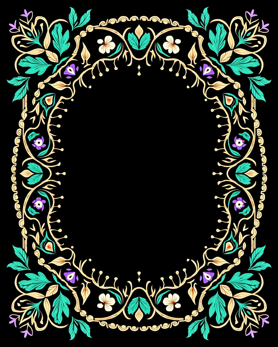 Ornate Floral Swirls Pattern Rug