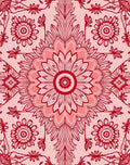 Intricate Red Floral Mandala Pattern Rug