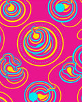 Vivid Pink Swirls With Yellow Blue Accents Rug