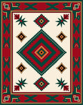 Traditional Geometric Diamond Tribal Folk Rug