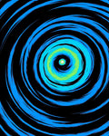 Abstract Blue Green Swirl Pattern Rug