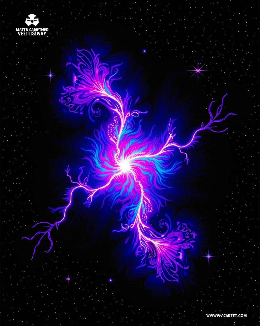 Cosmic Neon Floral Swirl Rug