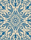 Blue Cream Intricate Mandala Design Rug