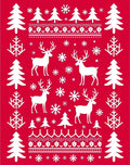 Christmas Reindeer Trees Pattern Rug