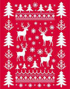 Christmas Reindeer Trees Pattern Rug