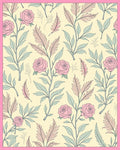 Floral Rose Vine Whimsical Pattern Rug