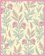 Floral Rose Vine Whimsical Pattern Rug