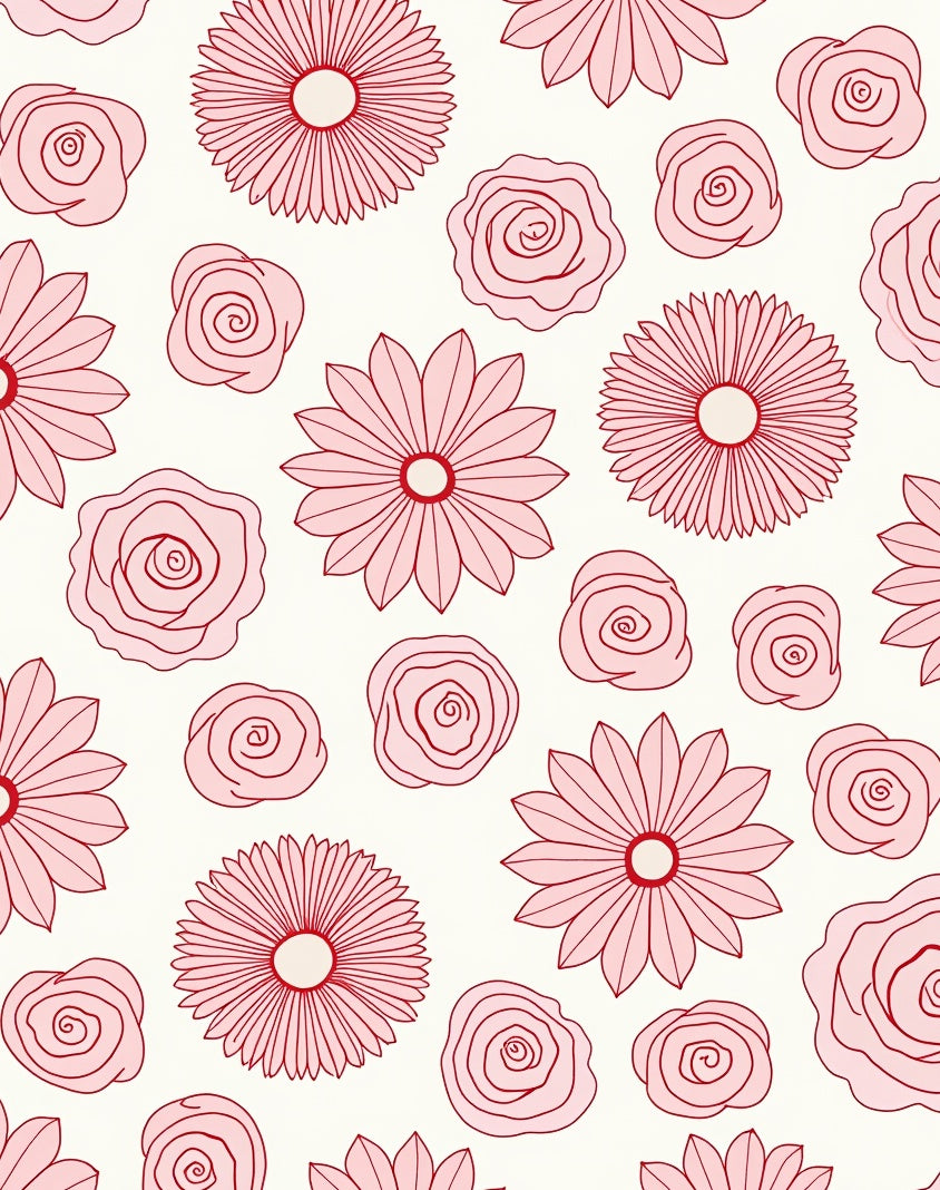 Pink Floral Delightful Pattern Rug