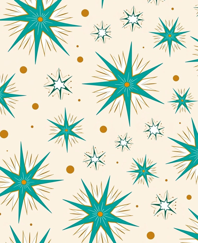Mid Century Starburst Pattern Rug