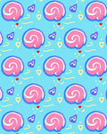Playful Pink Swirls Hearts Pattern Rug