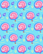 Playful Pink Swirls Hearts Pattern Rug
