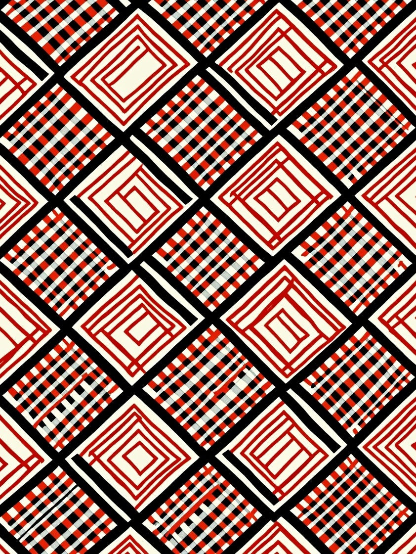 Bold Geometric Diamond Pattern Rug