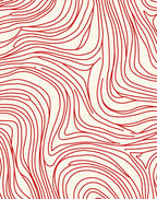 Red Swirls Organic Abstract Pattern Rug