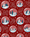 Whimsical Snow Globe Village Pattern Rug