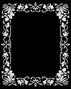 White Ornate Floral Border Design Rug