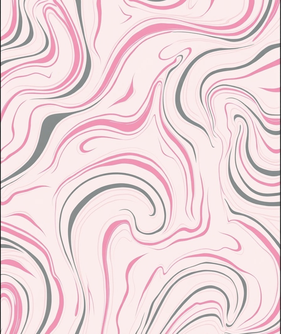 Pink and Gray Swirl Pattern Rug