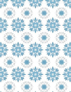 Light Blue Snowflake Mandala Arrangement Rug