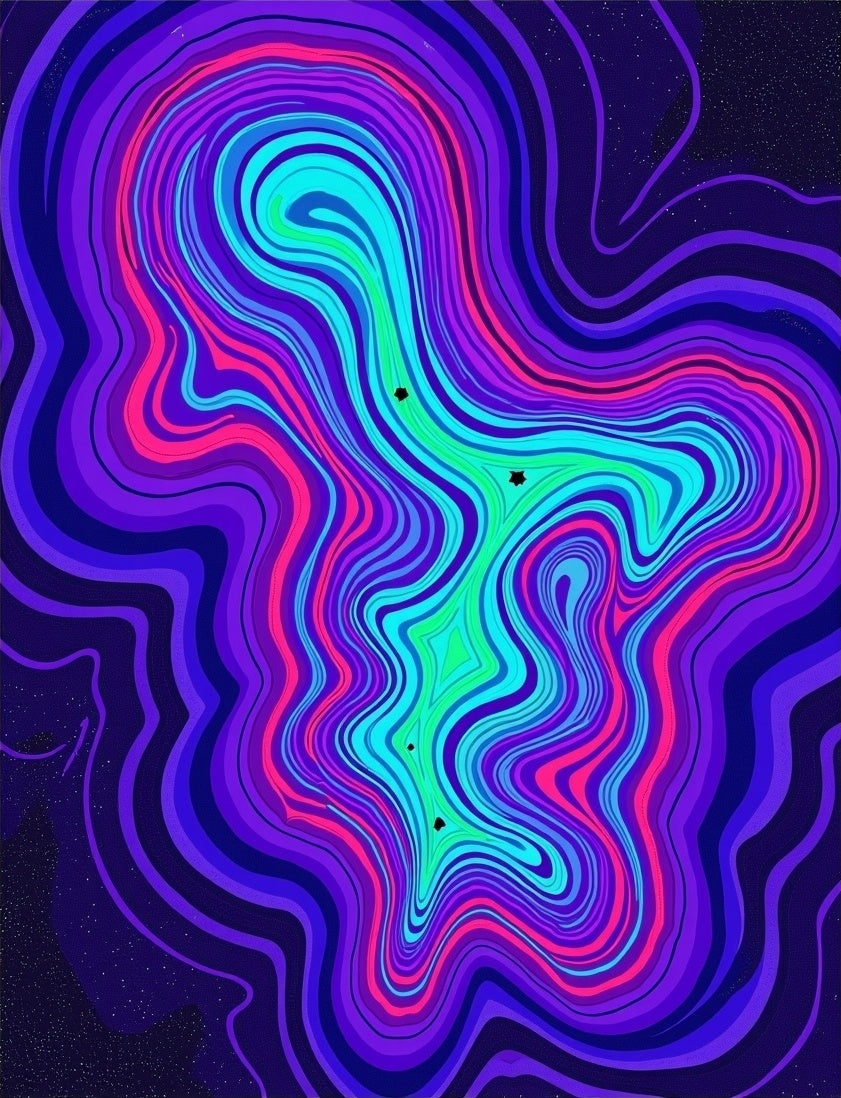 Vibrant Swirls Neon Pattern Rug