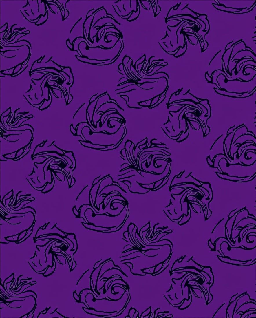 Bold Floral Sketch Purple Rug