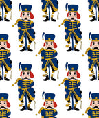 Blue Gold Nutcracker Soldiers Repeat Rug