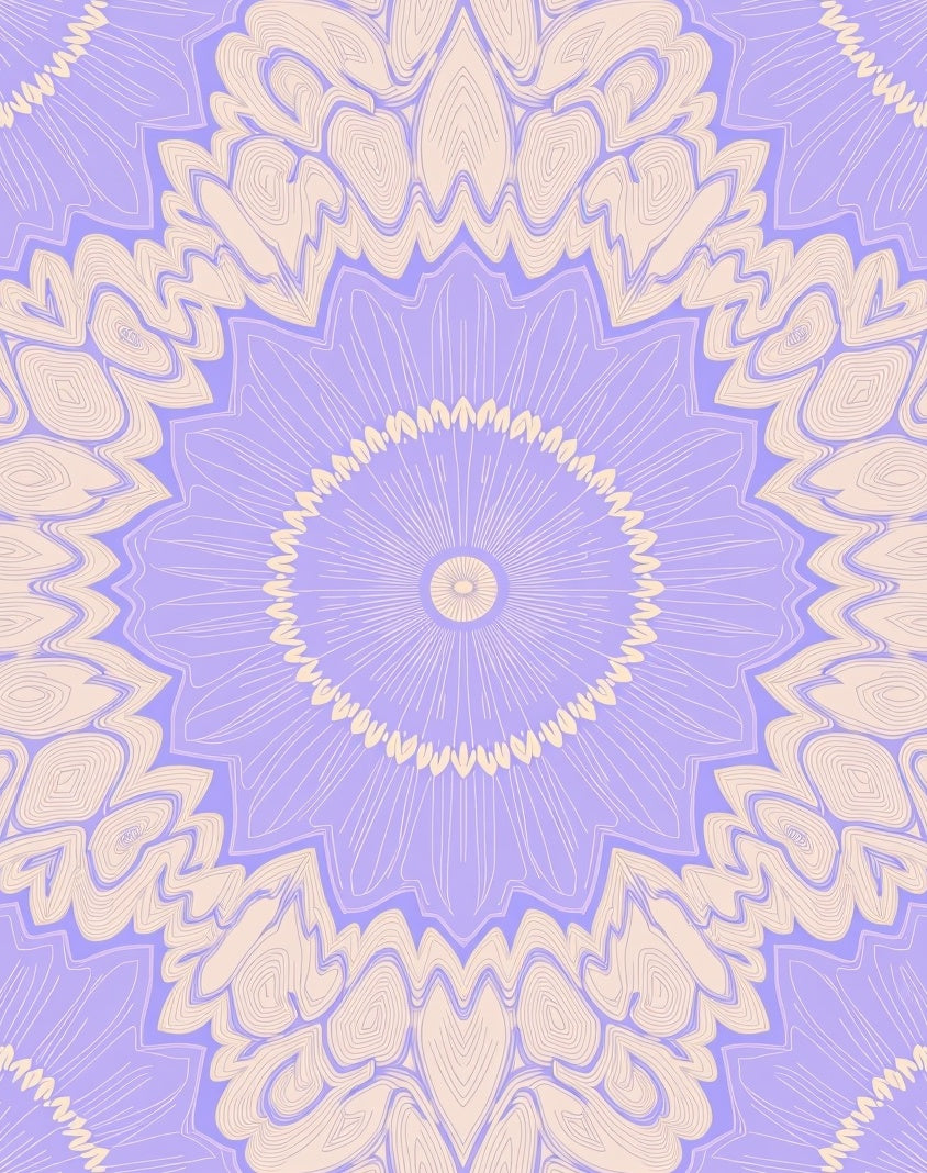 Lavender Cream Mandala Pattern Rug