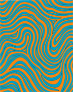 Flowing Orange Teal Abstract Pattern Rug