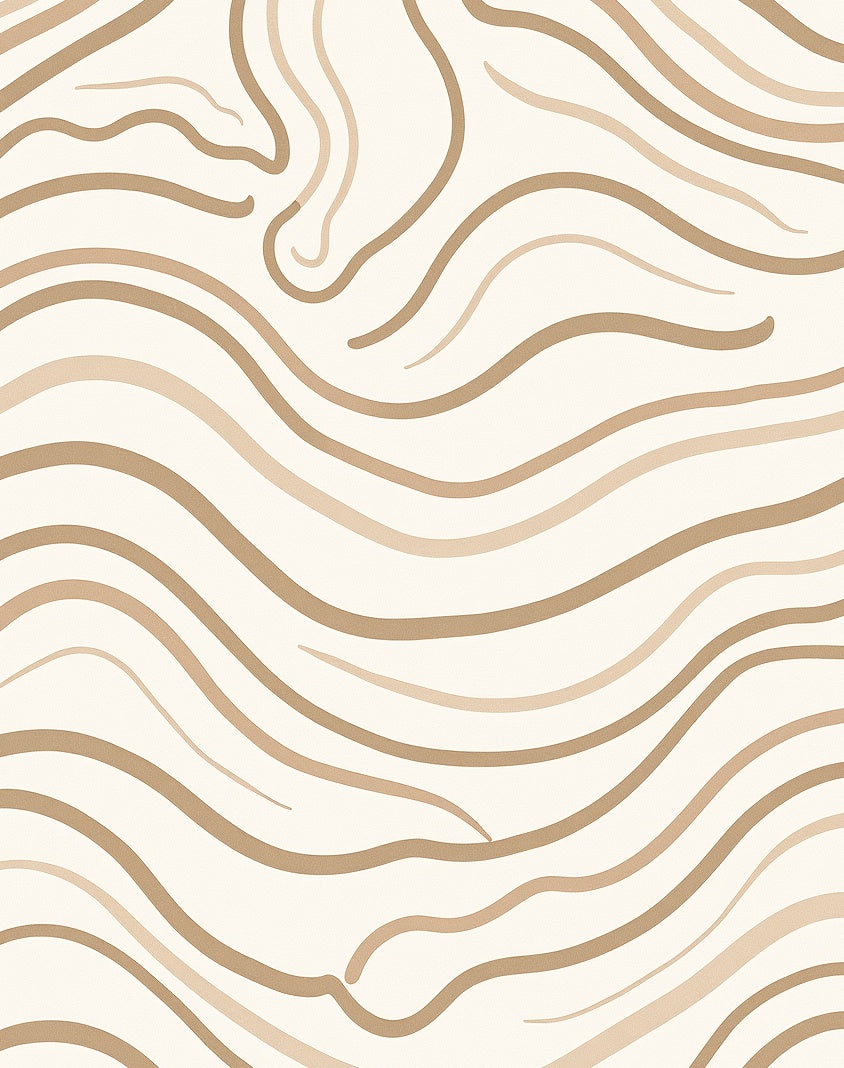 Earth Tone Wavy Stripe Pattern Rug
