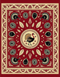 Bold Turkey Motif Decorative Rug