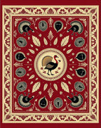 Bold Turkey Motif Decorative Rug