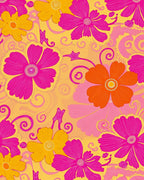Vibrant Floral Swirl Pattern Rug