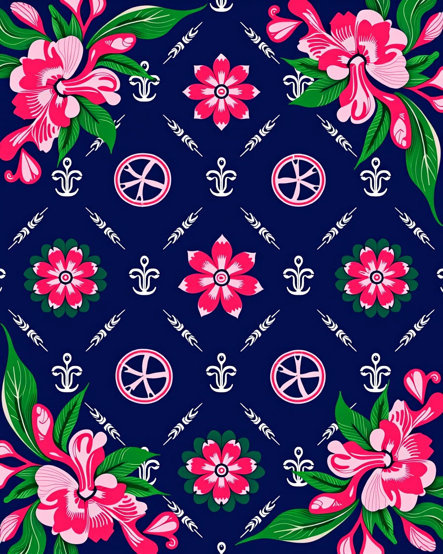 Floral Print With Unique Motif Design Rug