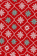 Red Snowflake Lattice Pattern Rug