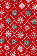 Red Snowflake Lattice Pattern Rug