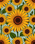 Floral Yellow Sunflower Pattern Rug