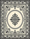 Ornate Scrollwork Medallion Cream Rug
