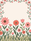 Pink Floral Garden Pattern Rug