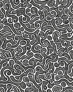 Curvy Ink Blot Pattern Rug