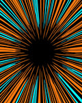 Orange Teal Burst Pattern Rug